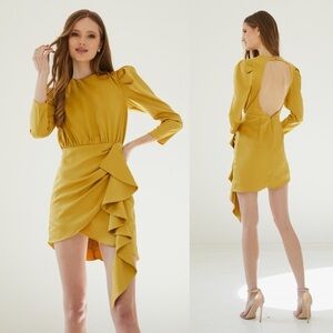 Nbd Pandora Dress In Mustard Yellow